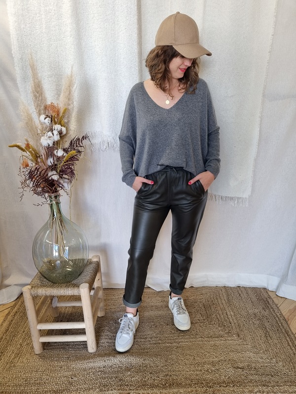 Pull cachemire not shy faustine gris pipelettes talence 1